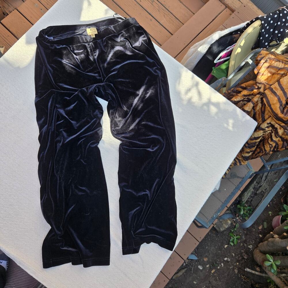 black velvet stretch pants large